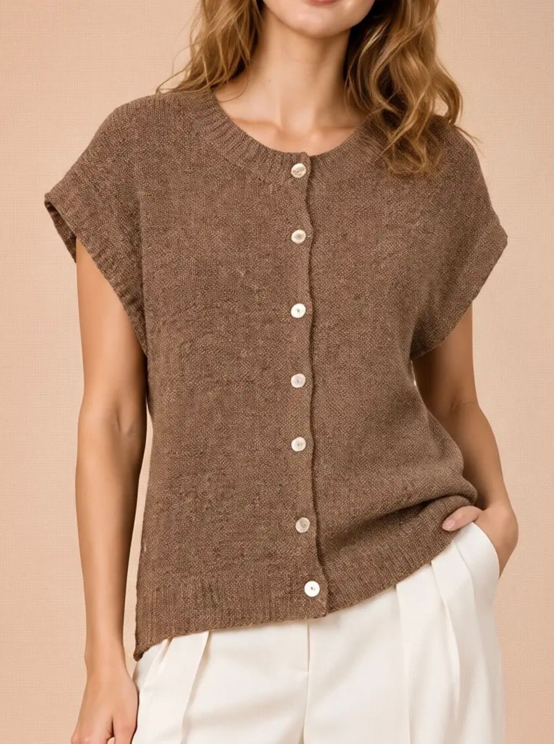 Racheal Knit Sweater - Mocha, Color: Mocha, Size: Small