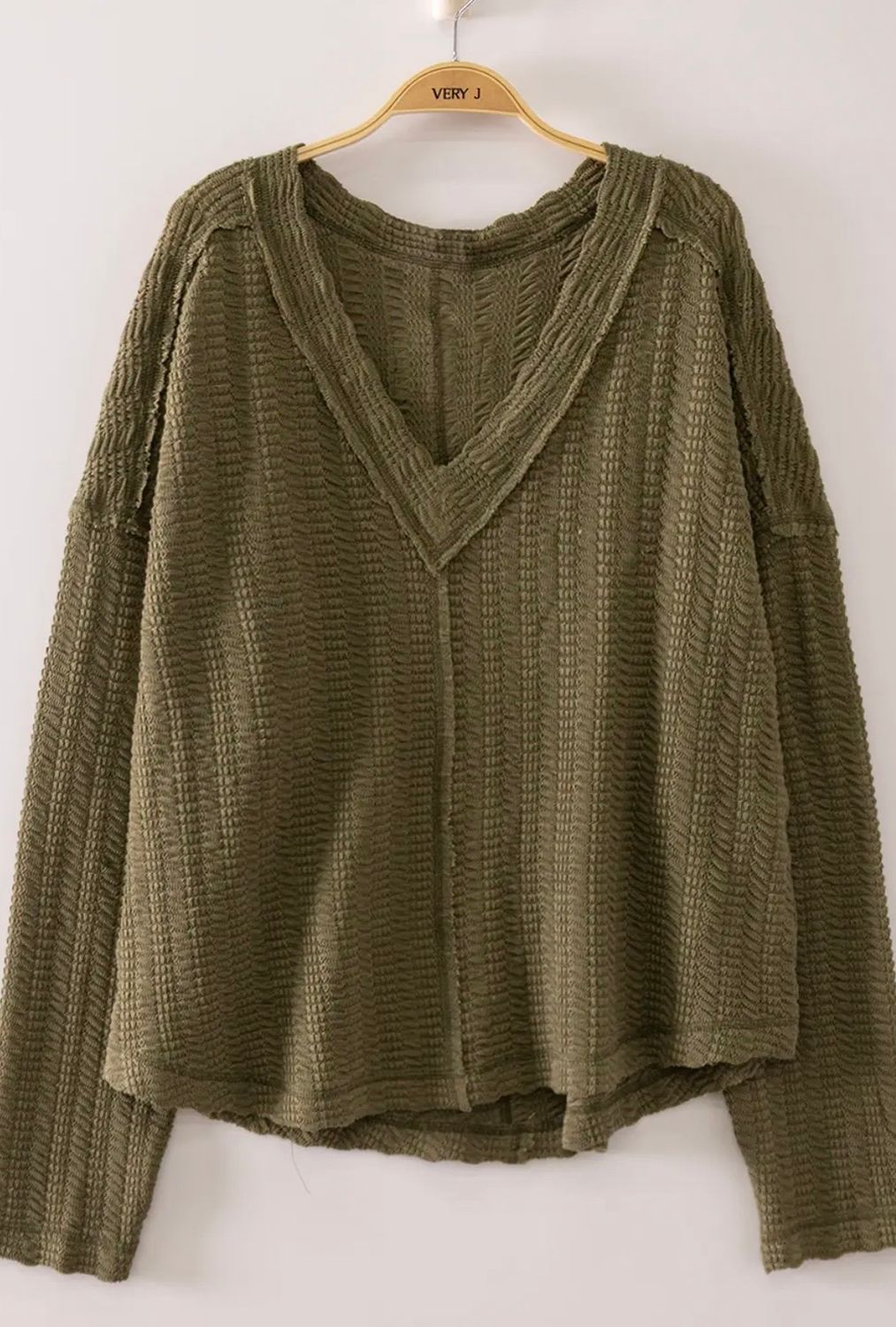Olive Weave Top, Color: Olive, Size: Small