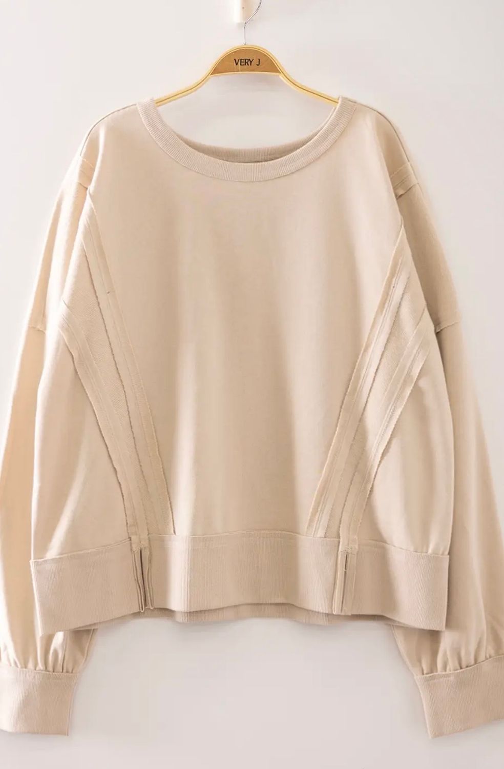 Vintage Washed Top - Beige, Color: Beige, Size: 1X