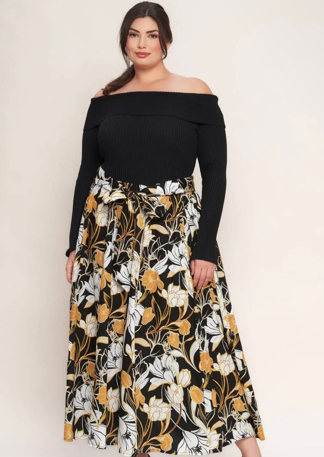 Autumn Dress, Color: Black, Size: 1X
