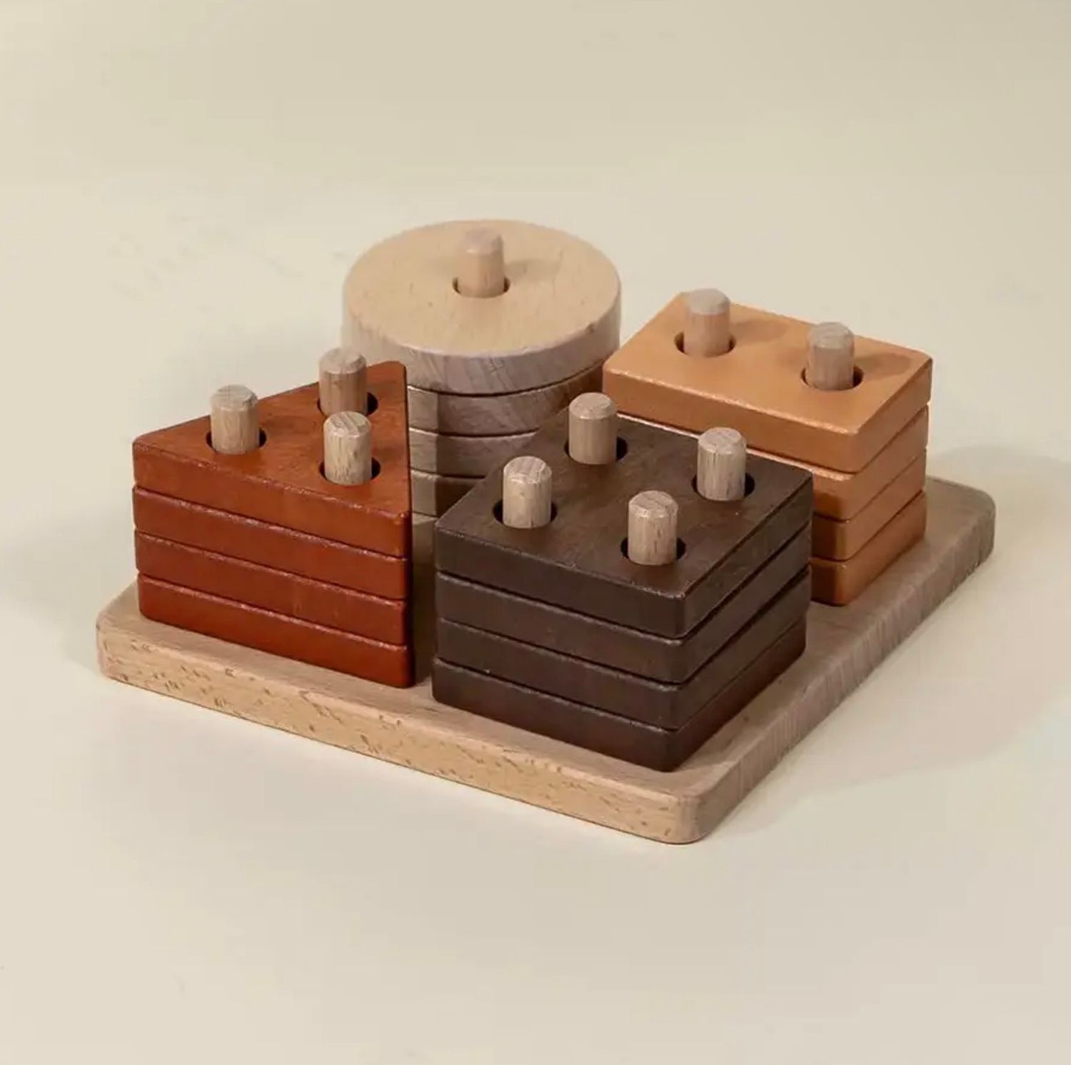 Wooden Nested Shapes Set - 16 Piece