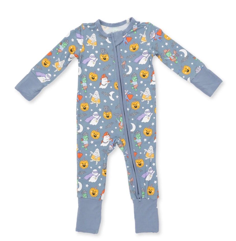 Halloween Monster Sleeper - Blue Gray, Size: 0-3M