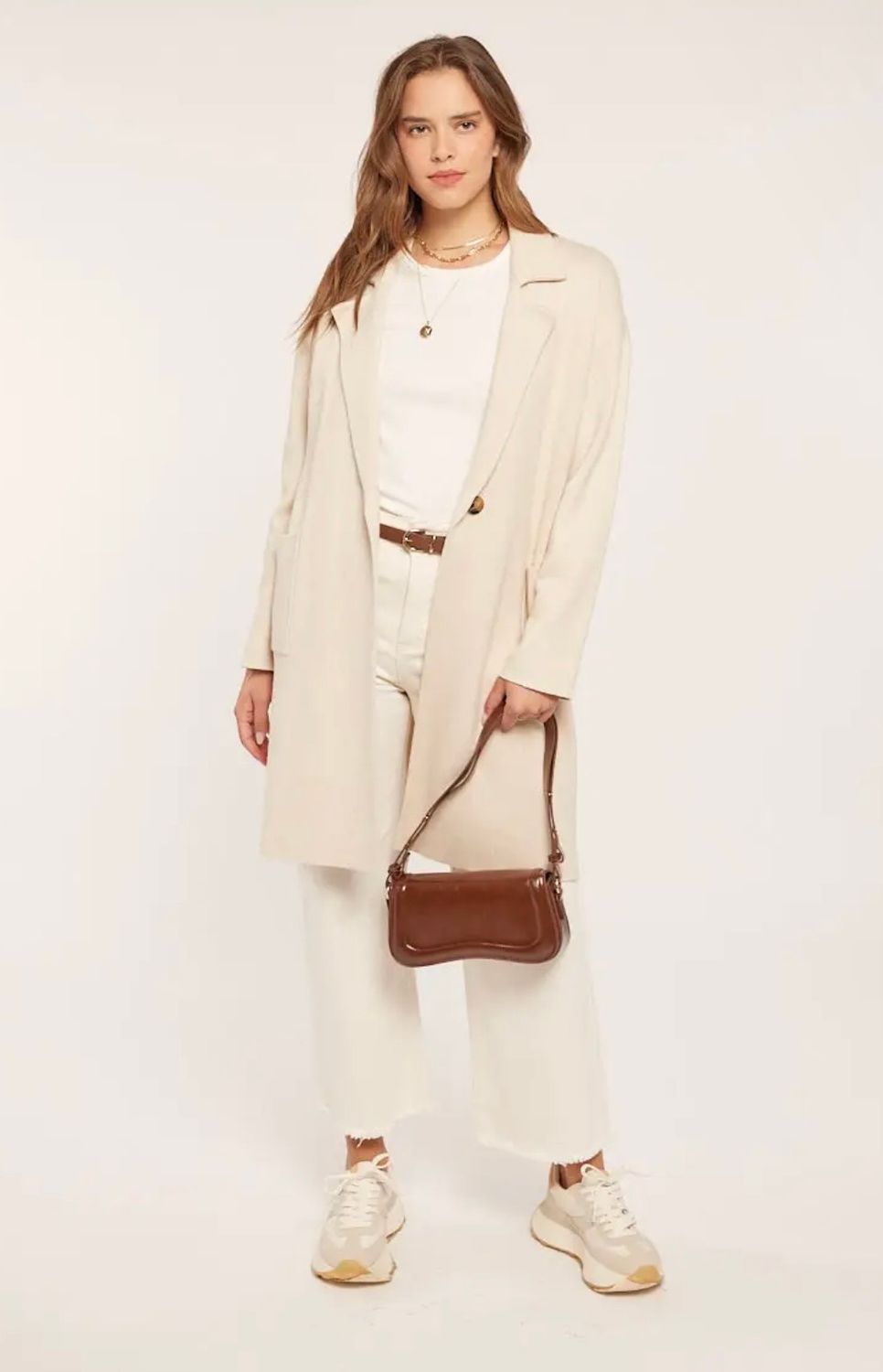 Kathy Sweater Coat, Color: Beige, Size: Small