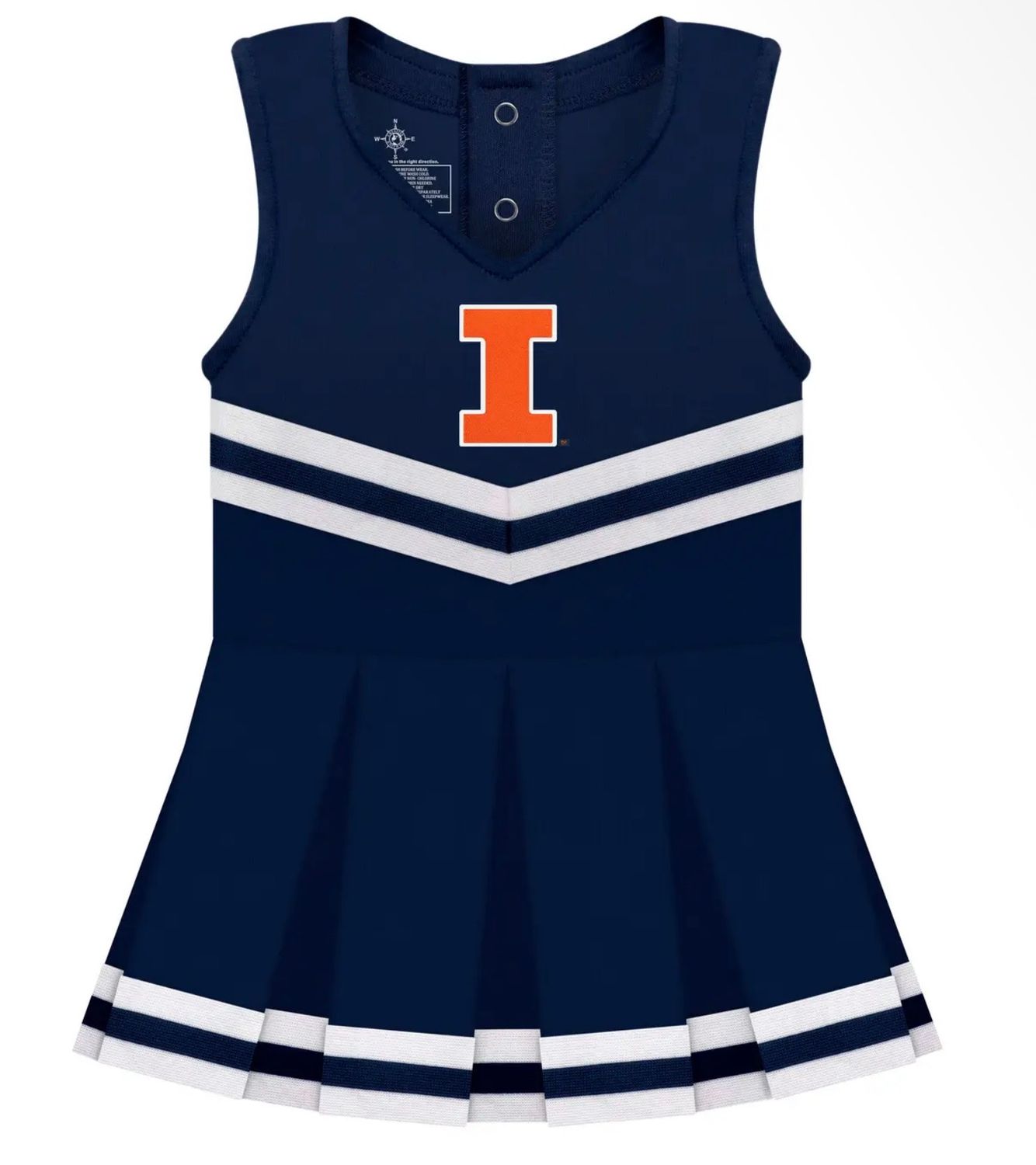 Illinois Cheer Dress Bodysuit, Color: Navy, Size: 0-3M