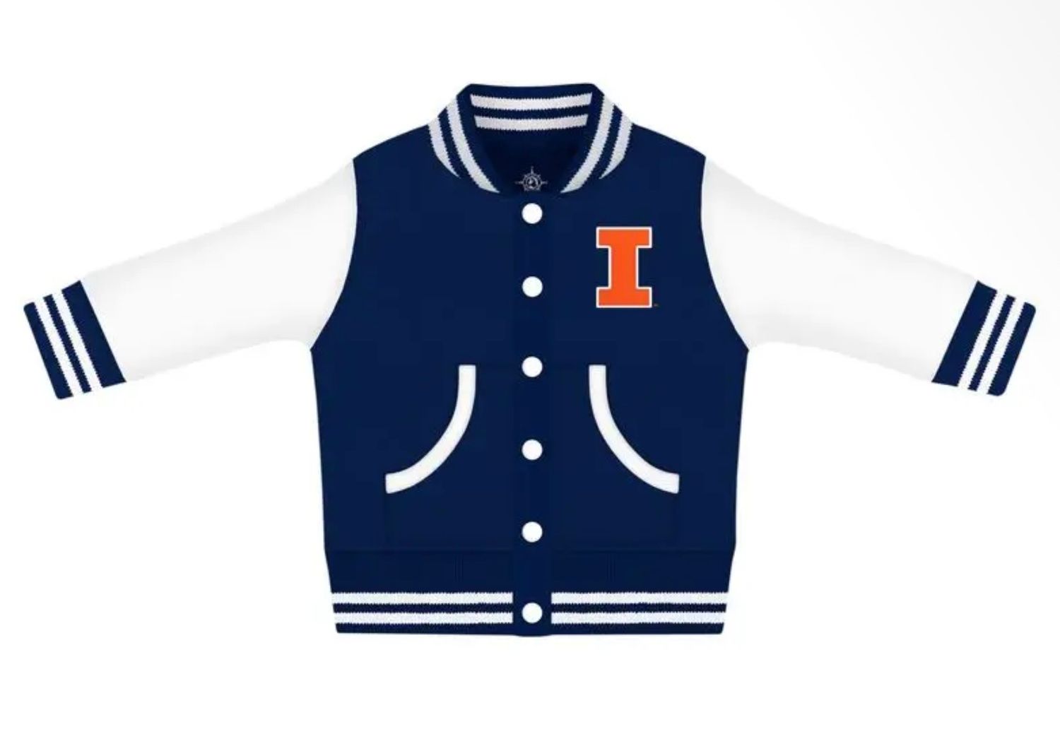 Illinois Fighting Varsity Jacket, Color: Navy, Size: 0-3M