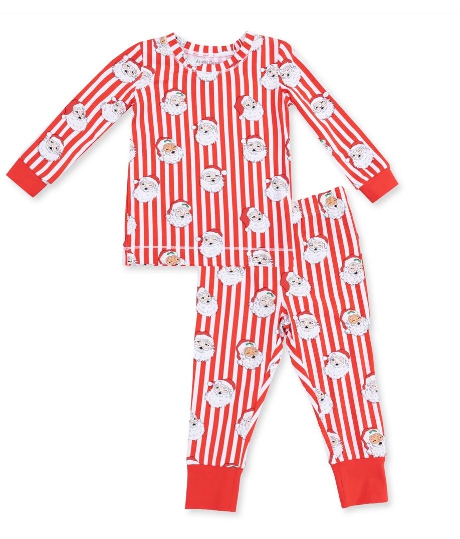 Vintage Santa Stripe Loungewear Set, Size: 12/18M
