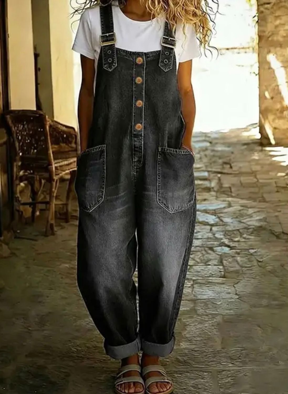 Ave Denim Overalls, Color: Light Blue, Size: Small