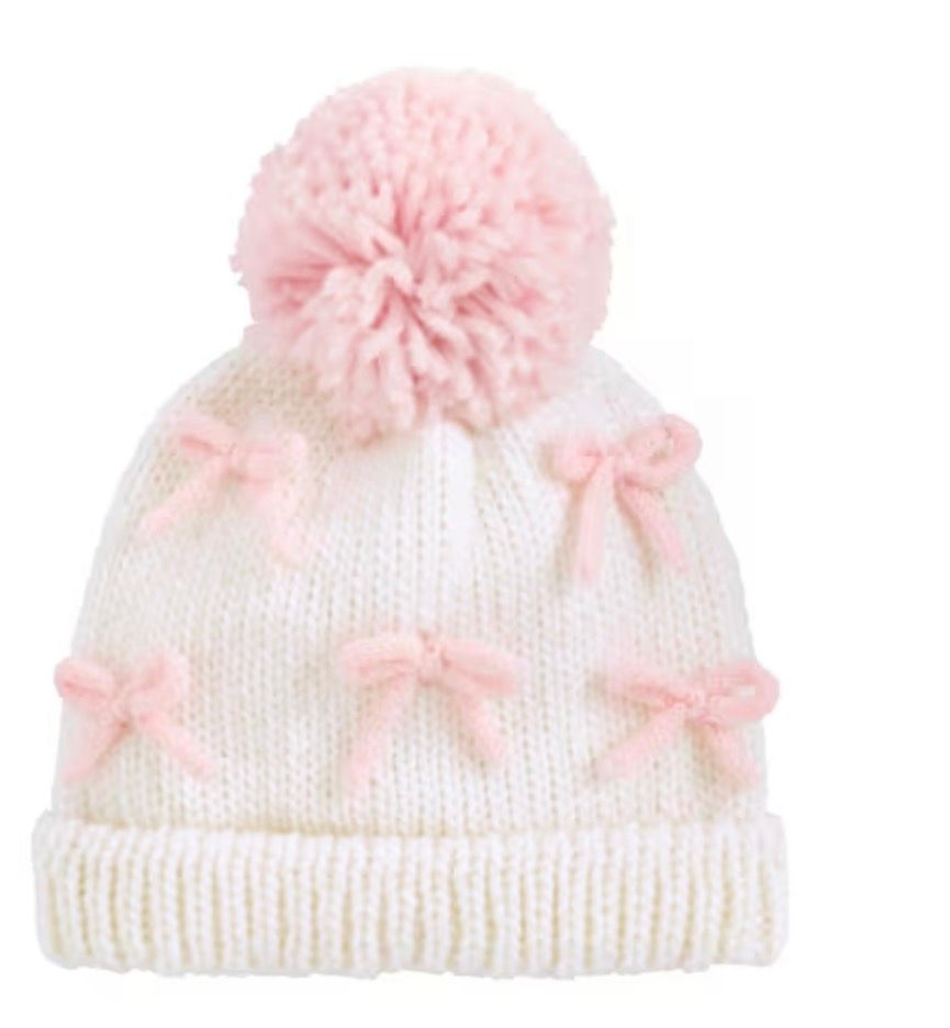 Bow Knit Pom Hat