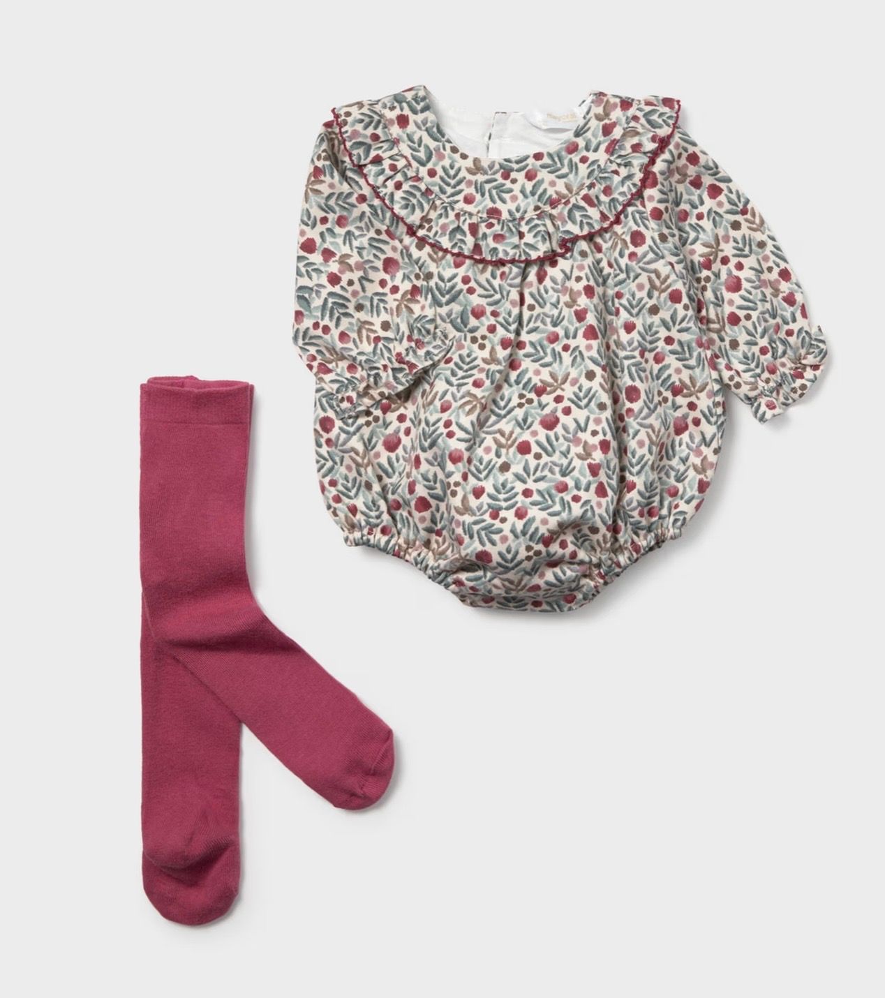 Rosie Romper w/Tights, Color: Lily, Size: 1-2M