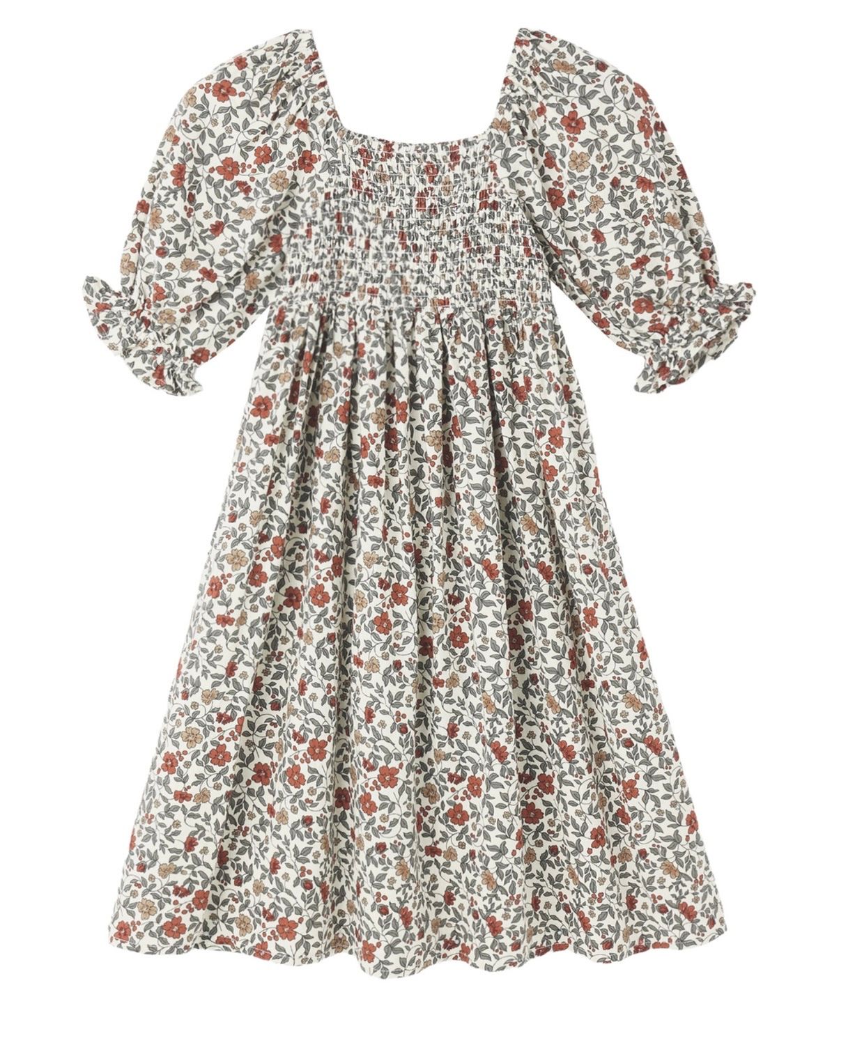Adelaide Floral Dress, Color: Natural, Size: 2-3Y