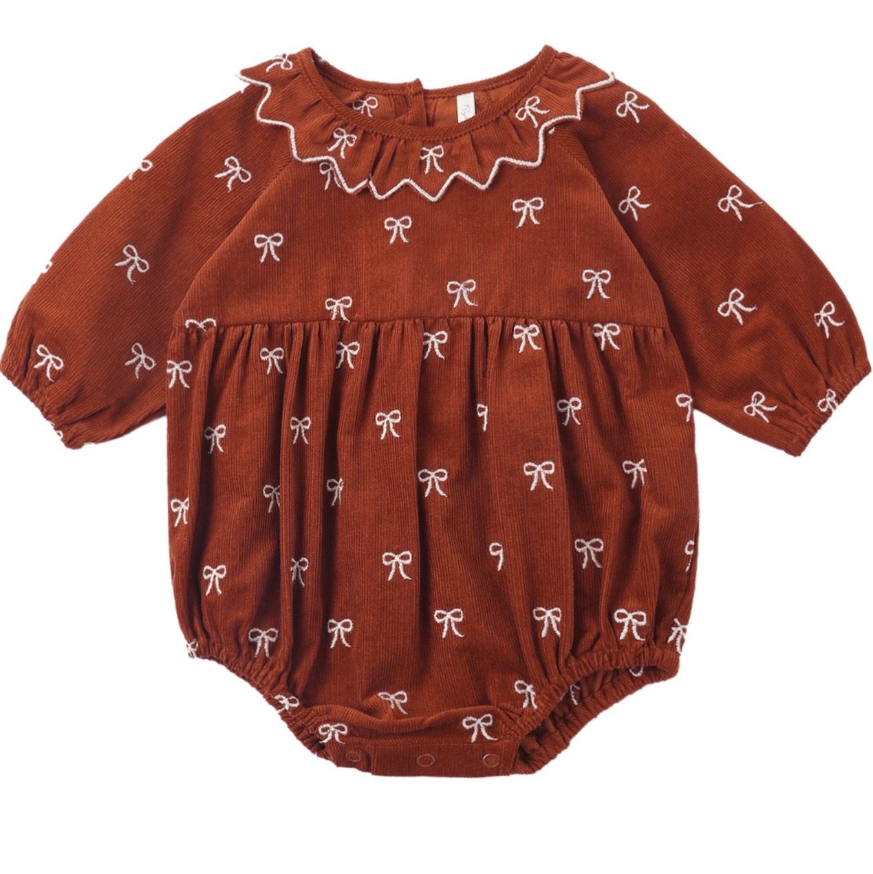 Freya Bow Romper, Color: Ruby, Size: 0-3M