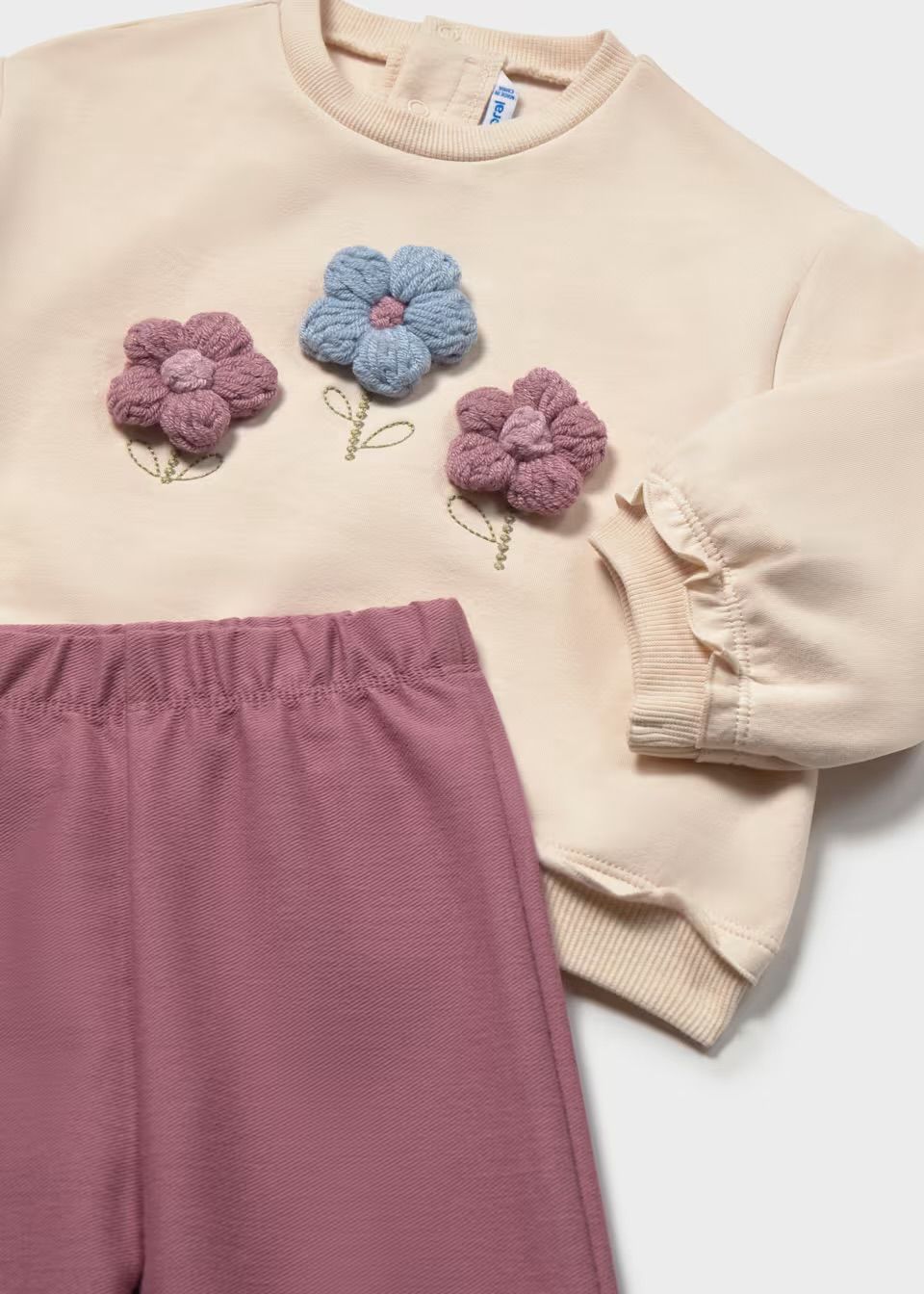 Molly Yarn Flower Set, Color: Cream/Mauve, Size: 12 Mo.
