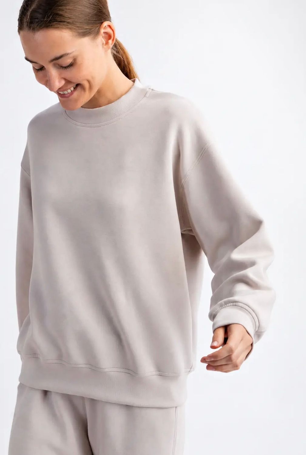 Trudy Neck Pullover, Color: Mocha Cream, Size: Small