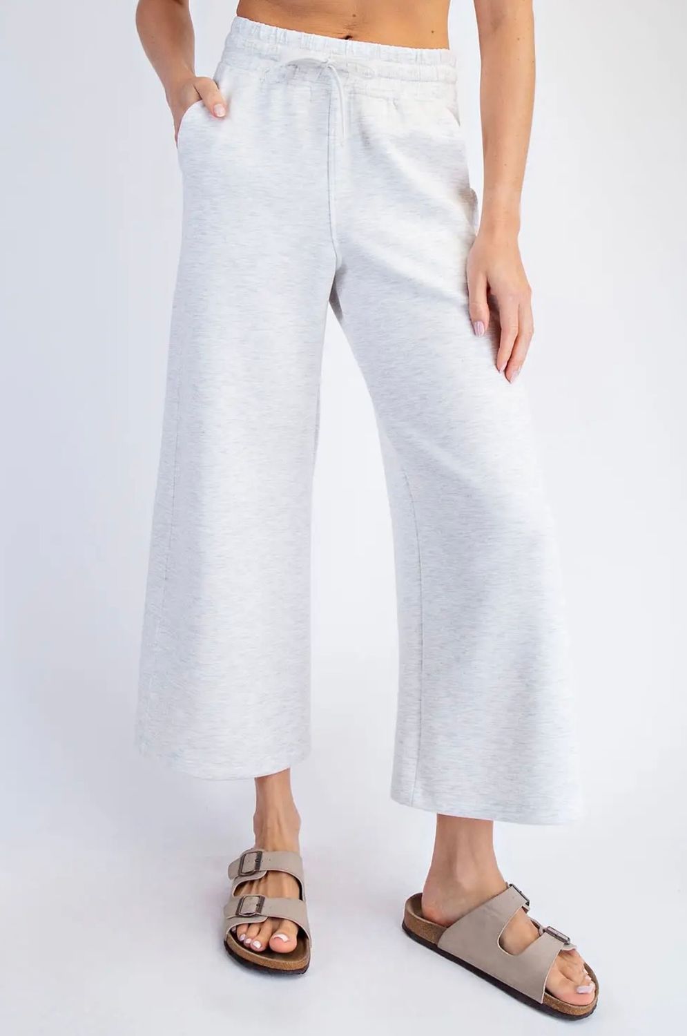 Penny Cropped Wide Pant, Color: Light Grey, Size: Small