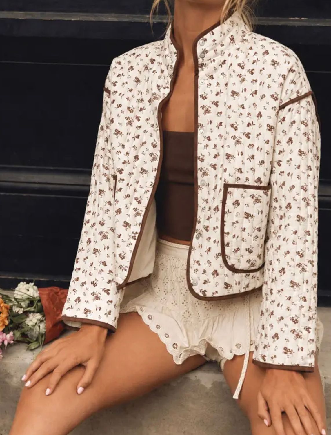 Jackie Quilted Jacket, Color: Cream, Size: Small