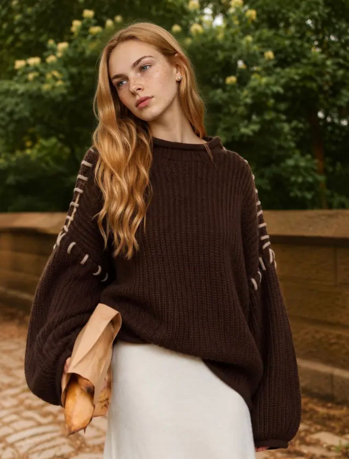 Chunky Sweater - Chocolate, Color: Chocolate, Size: Small