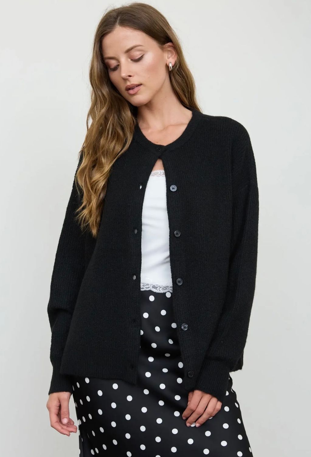Holly Button Down Cardigan, Color: Black, Size: Small