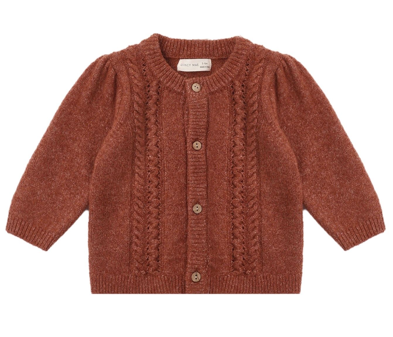 Holly Cardigan, Color: Redwood, Size: 0-3M