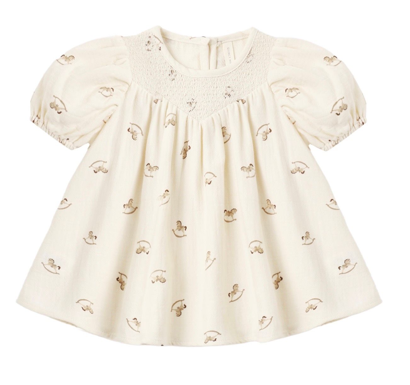 Carina Rocking Horse Dress, Color: Natural, Size: 0-3M