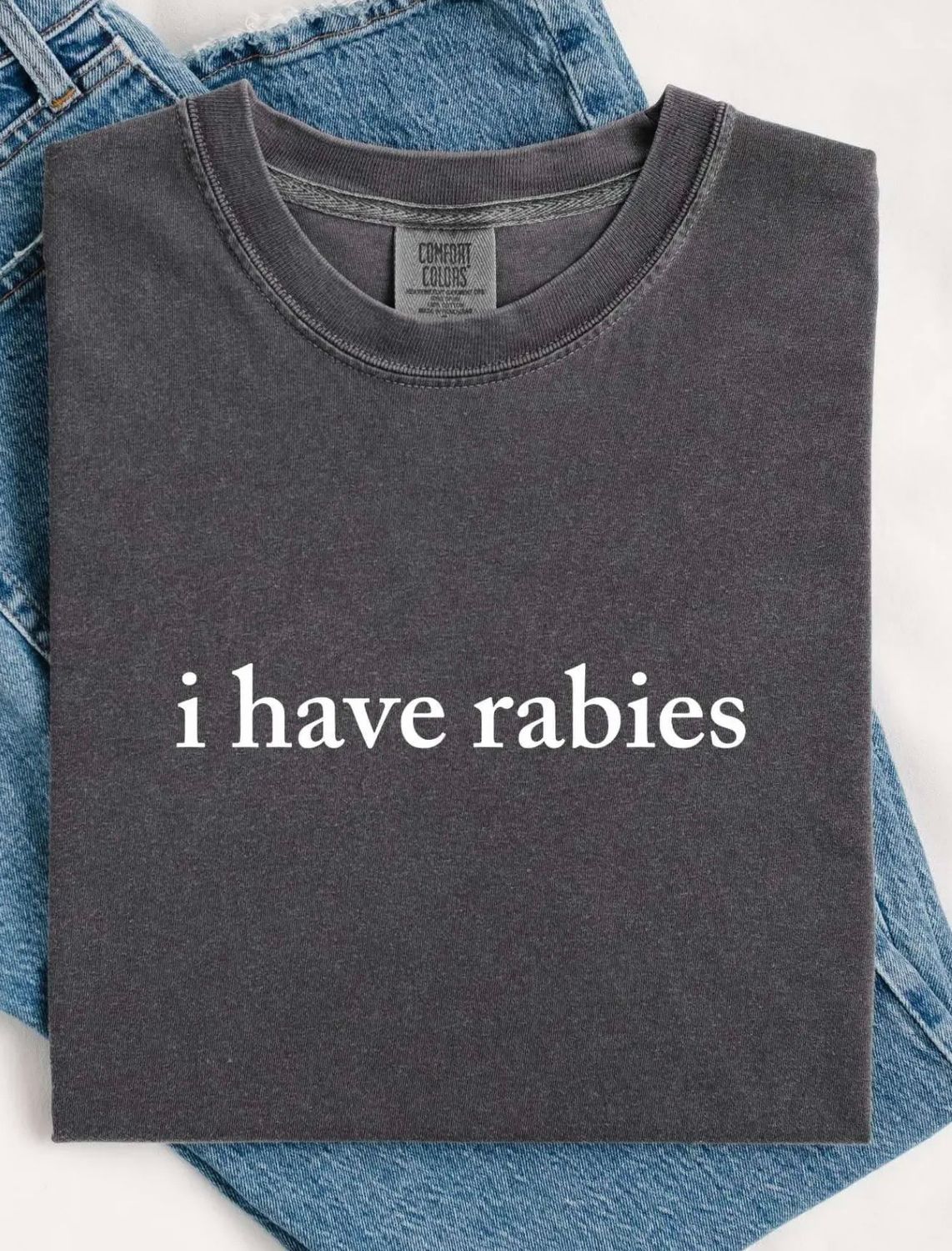 I Have Rabies Tee, Color: Charcoal, Size: Small