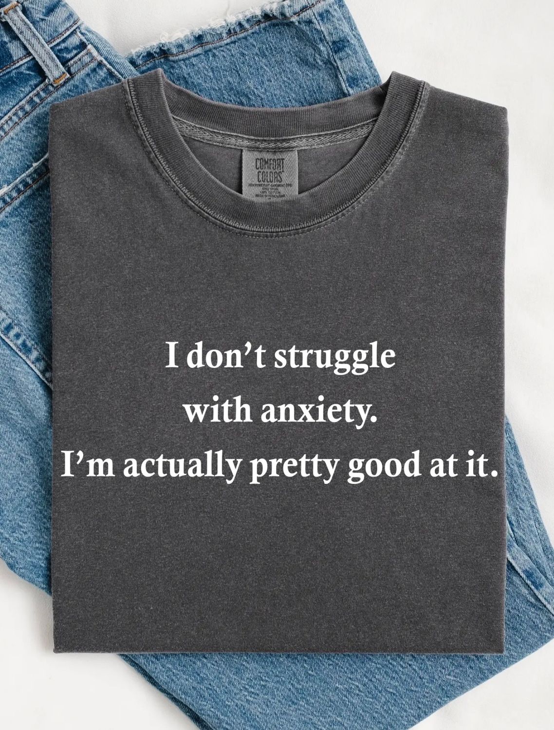 Struggle with Anxiety Tee, Color: Gray, Size: Small