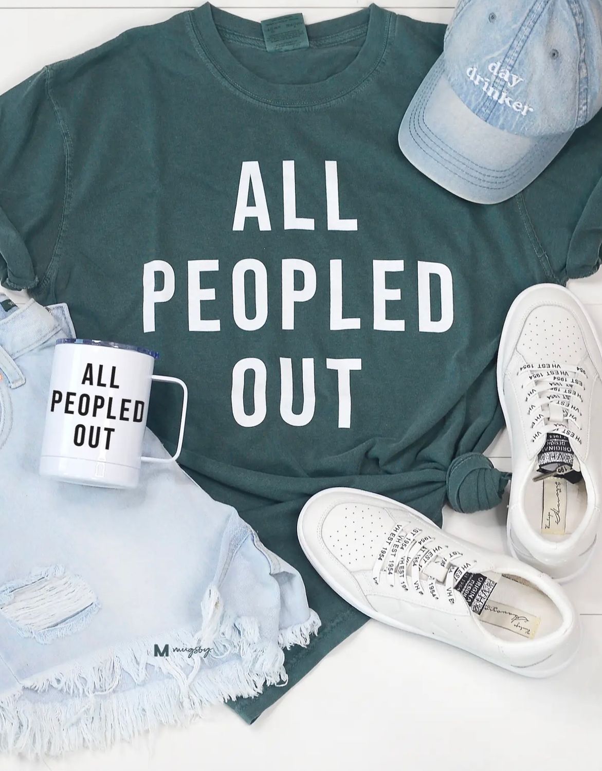 All Peopled Out Tee, Color: Green, Size: Small