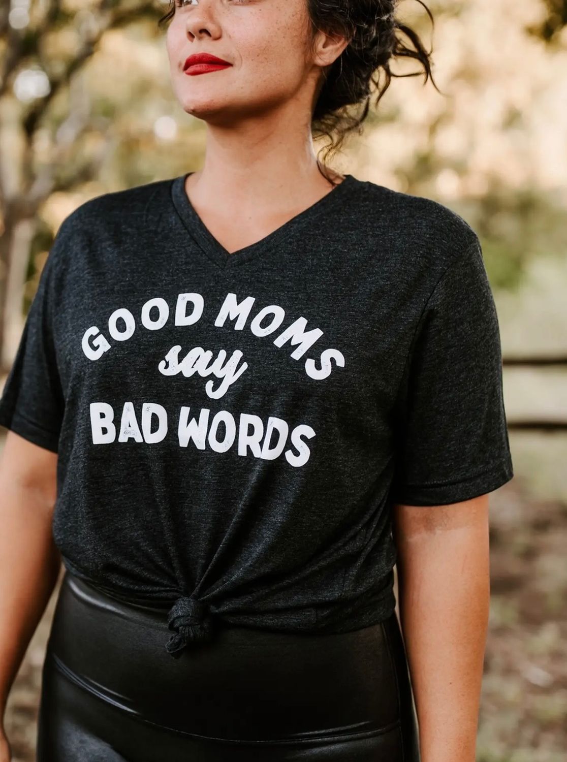 Good Moms say Bad Words Tee, Color: Dark Grey Heather, Size: Small