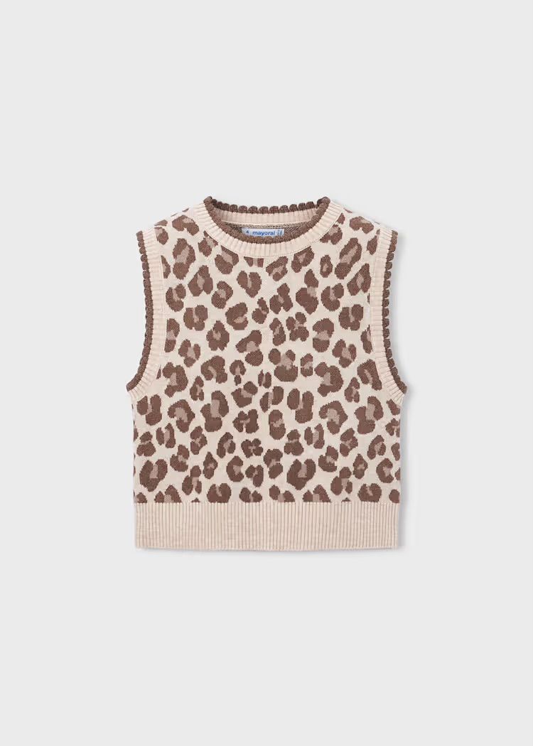 Gabriella Sweater Vest, Color: Cheetah, Size: Size 2