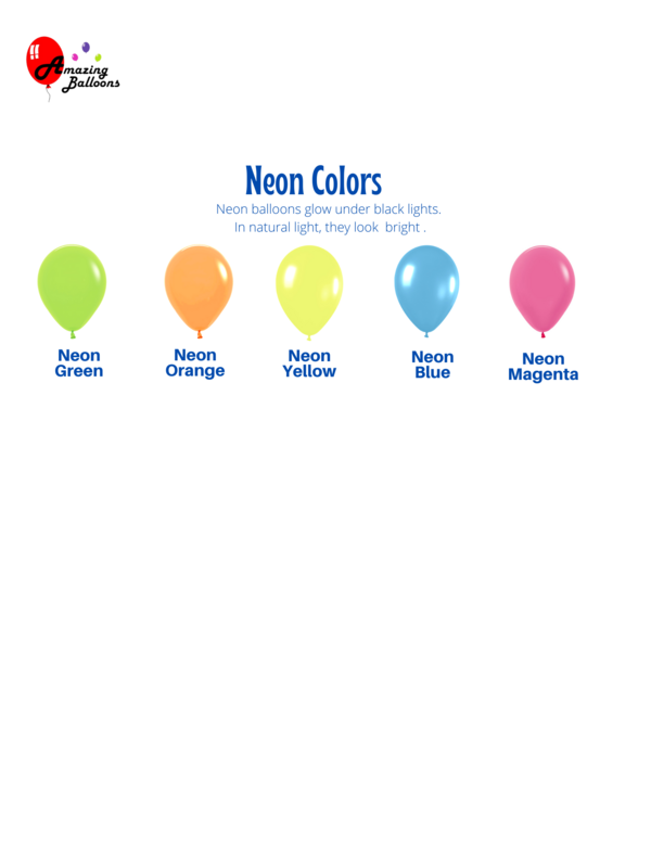 11" Loose Balloons Neon Colors