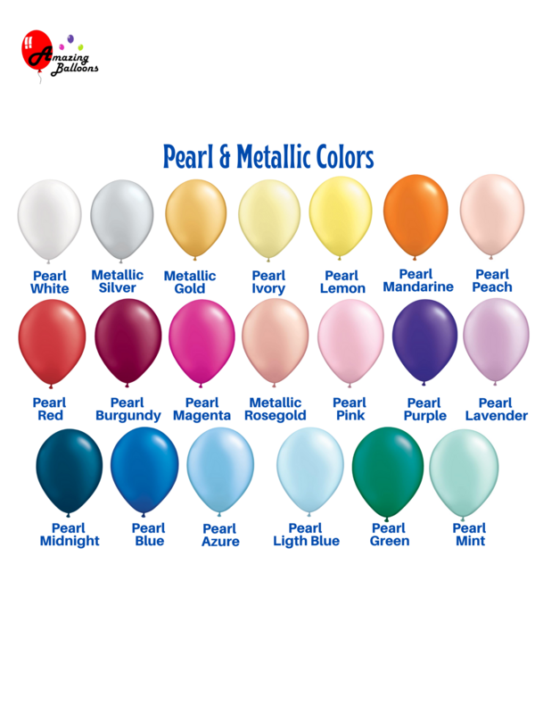 11" Loose Balloons Pearlized Colors