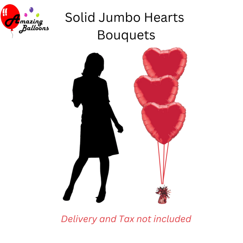 Small Valentine's Bouquet with Jumbo Size Hearts