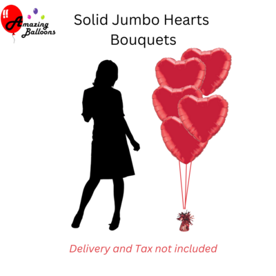 Large Valentine's Bouquet with Jumbo Size Hearts