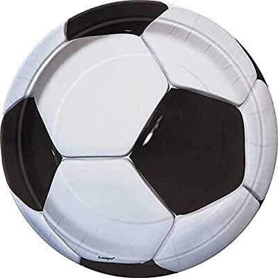 9" Round Soccer Paper Plates