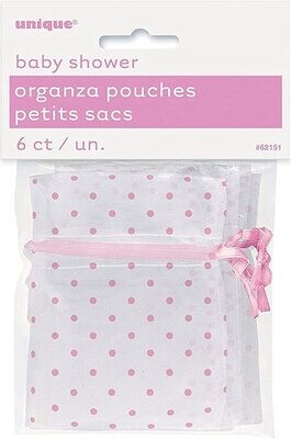 Pink Baby Shower Organza Pouches