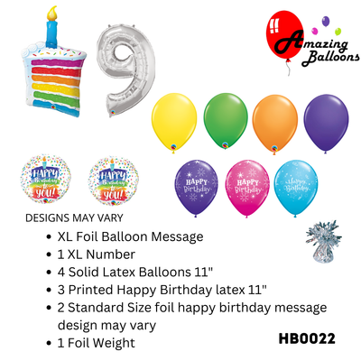 Bright Pop Number Birthday Balloon Bouquet