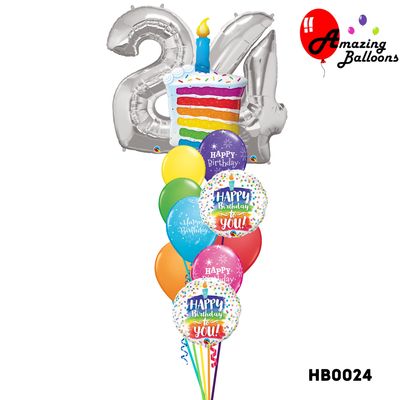 Bright Milestone Number Birthday Balloon Bouquet Bright Milestone Number Birthday Balloon Bouquet