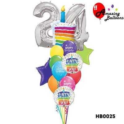 Sparkle Milestone Number Birthday Balloon Bouquet