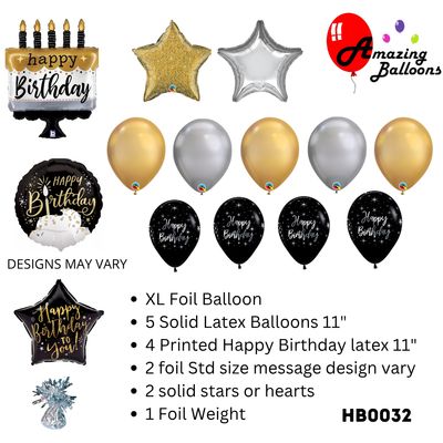 Deluxe Elegance Birthday Balloon Bouquet