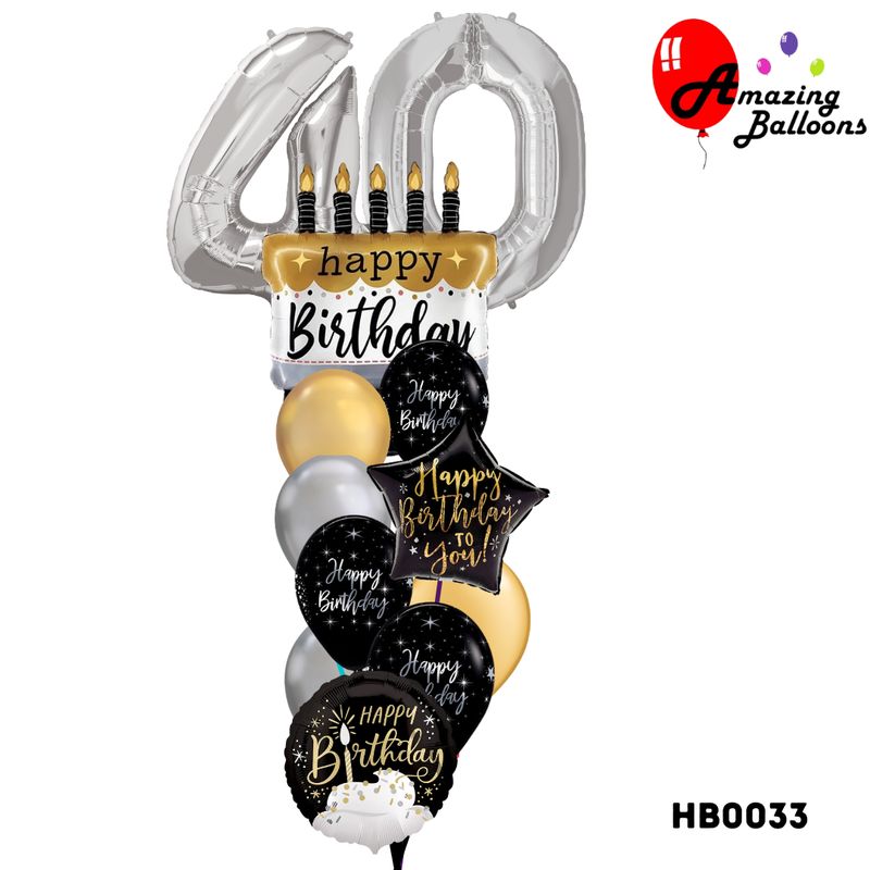 Elegant Milestone Number Birthday Balloon Bouquet Elegant Milestone Number Birthday Balloon Bouquet