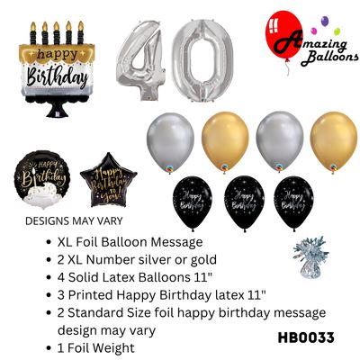 Elegant Milestone Number Birthday Balloon Bouquet