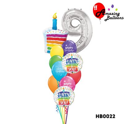 Bright Pop Number Birthday Balloon Bouquet