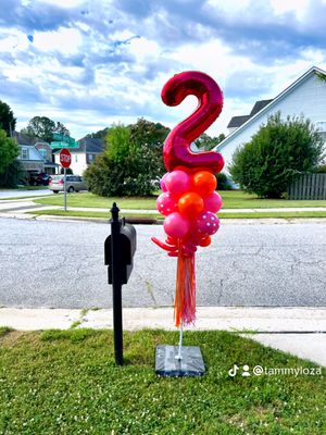 Yard Party Poles with Number or Letter