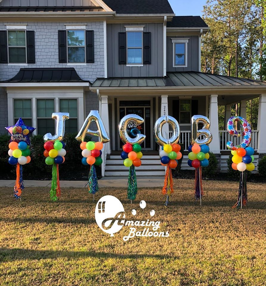 Yard Party Poles with Number or Letter