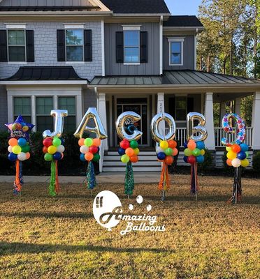 Yard Party Poles with Number or Letter