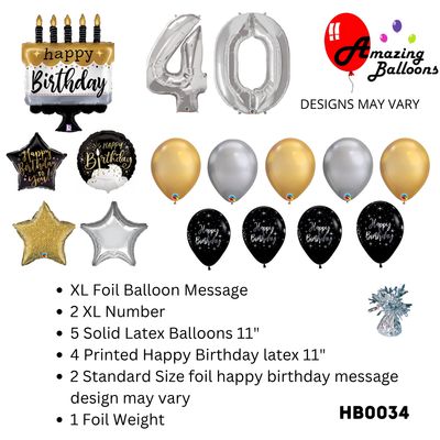 Luxe Milestone Number Birthday Balloon Bouquet