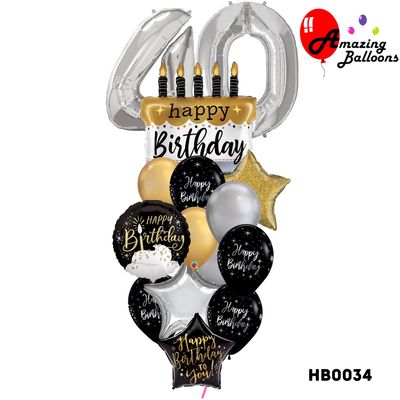 Luxe Milestone Number Birthday Balloon Bouquet