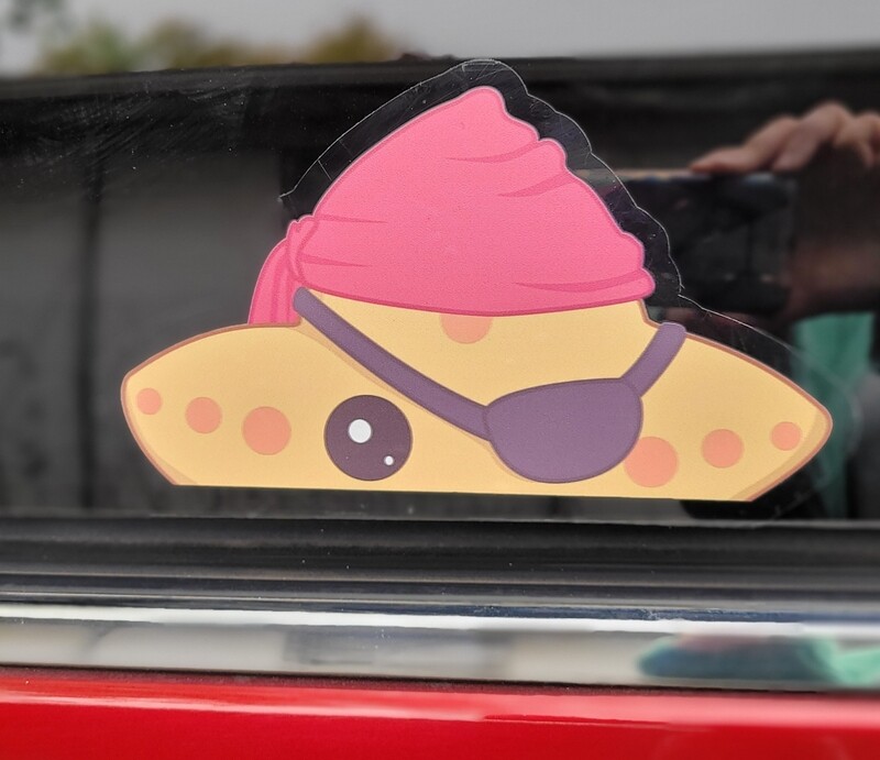Mr. Pebbles Quartermaster starfish Peek-a-Boo Window Cling