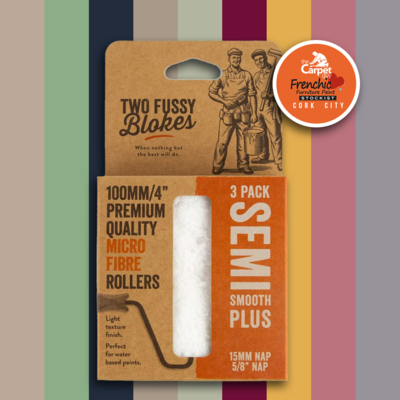 Microfibre Mini Paint Rollers 15mm Nap/ 3 Pack by Two Fussy Blokes