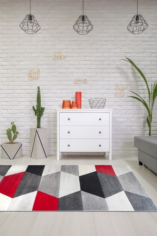 IMPLUSE HEXA BLACK/RED 160cm x 220cm