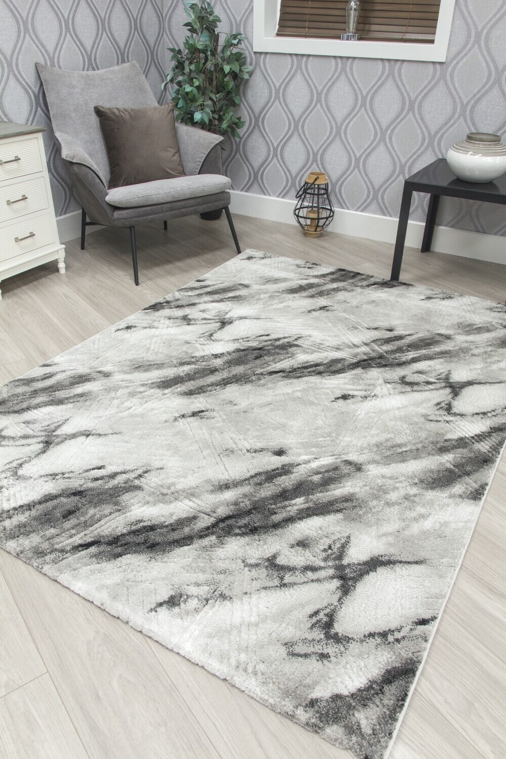 Grey Abstract Rug - Bellini Quartz